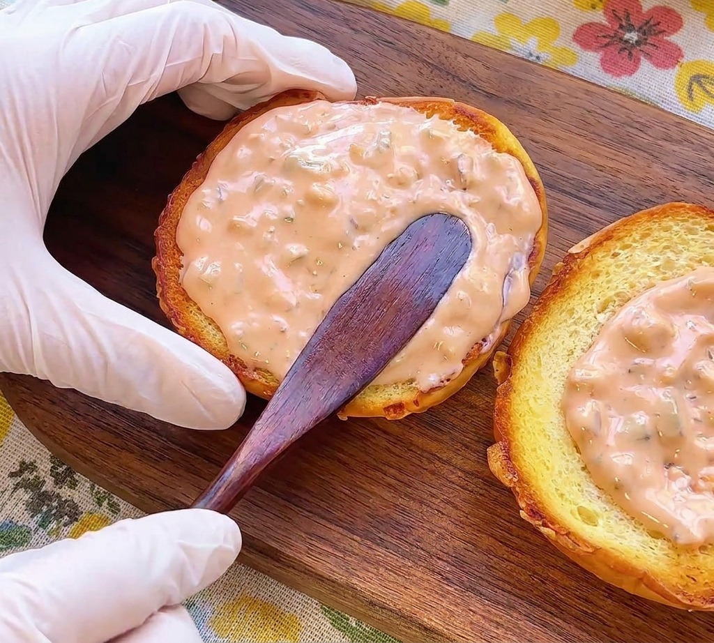 나무 도마 위에 방울토마토와 함께 놓인 치즈와 베이컨이 가득한 거대한 비프 버거.