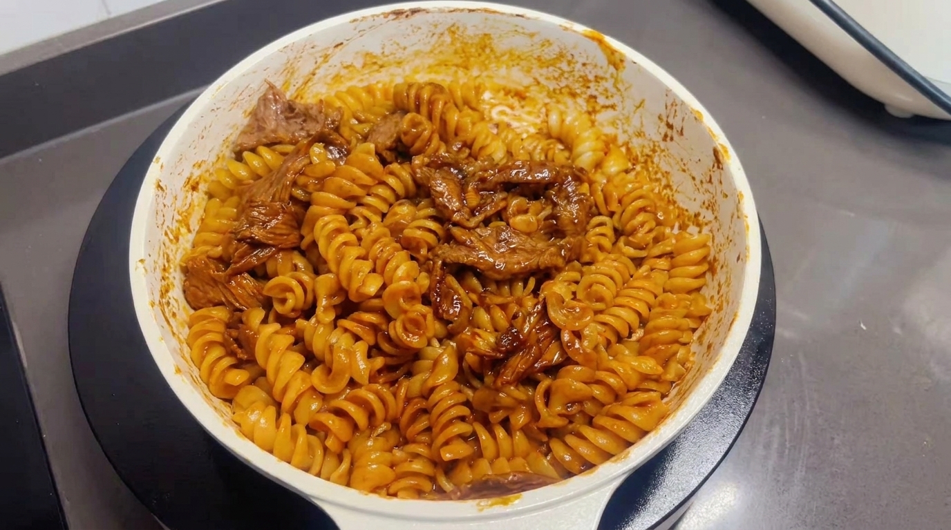 간편하고 맛있는 소고기 푸실리 볶음