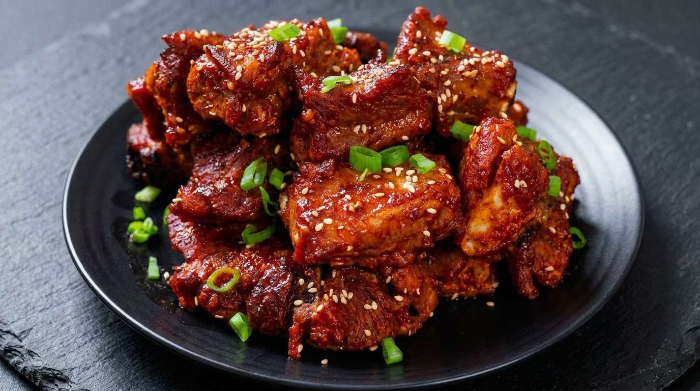 매콤달콤 한국식 돼지갈비 구이
