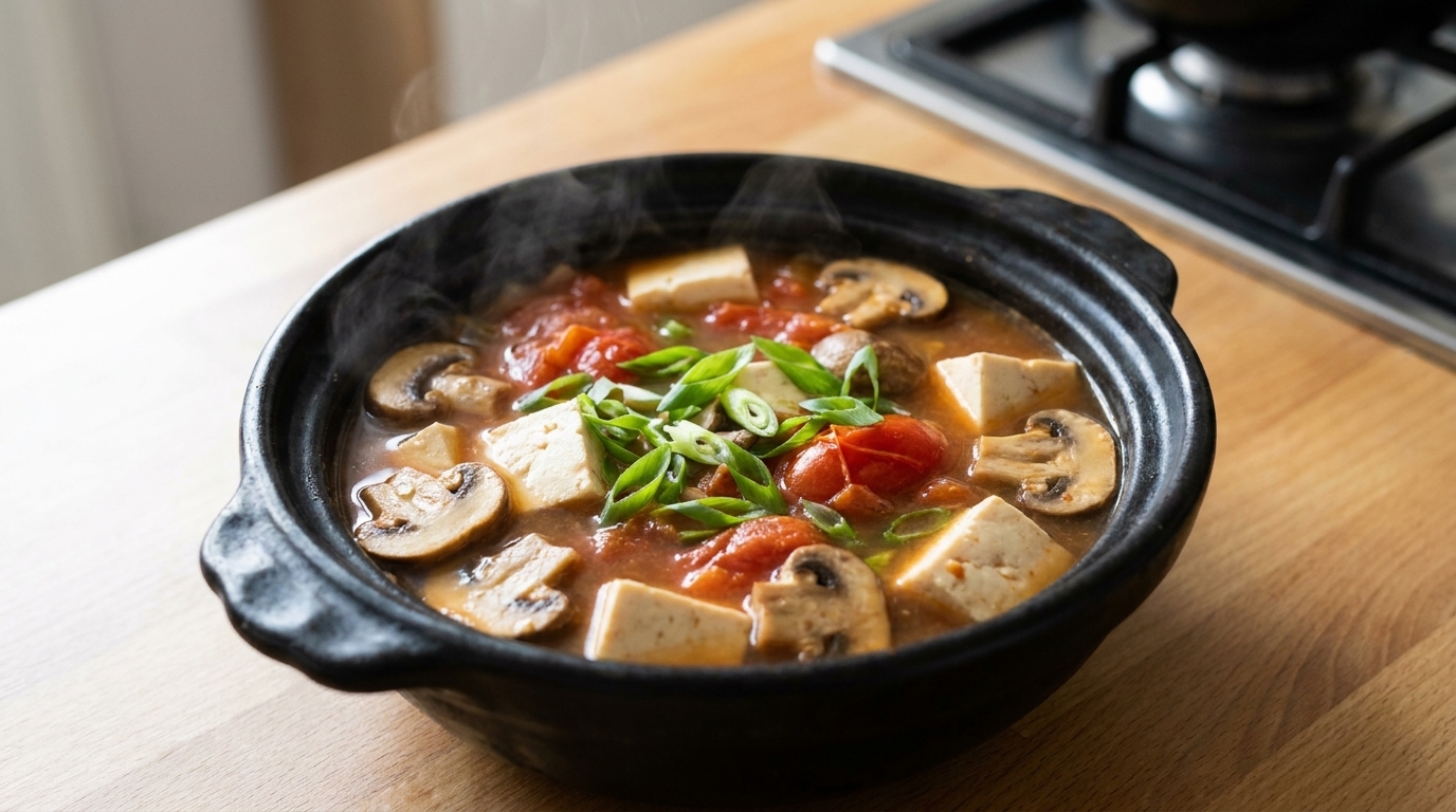 토마토 버섯 두부국