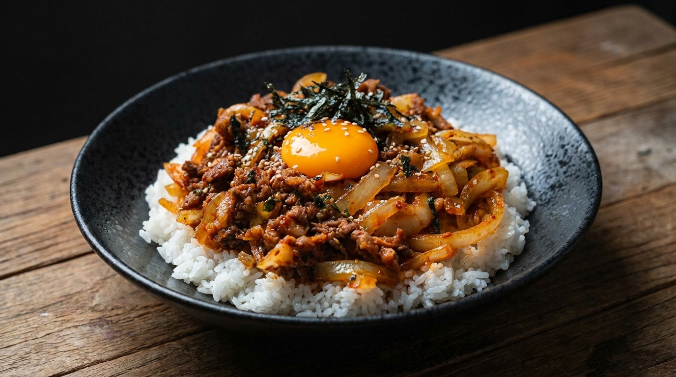 차돌박이 김치덮밥 (소고기 김치덮밥)