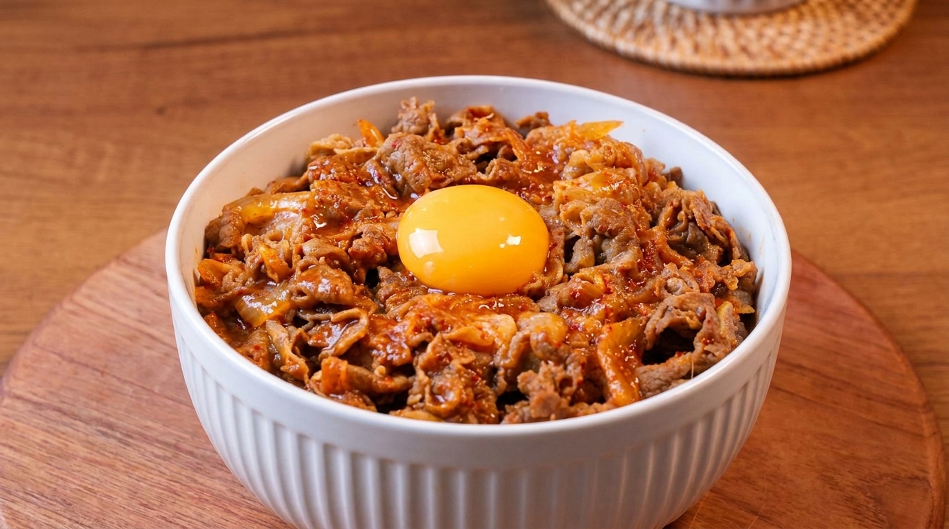 매콤 고소한 김치 우삼겹 덮밥 (김치 규동) 레시피
