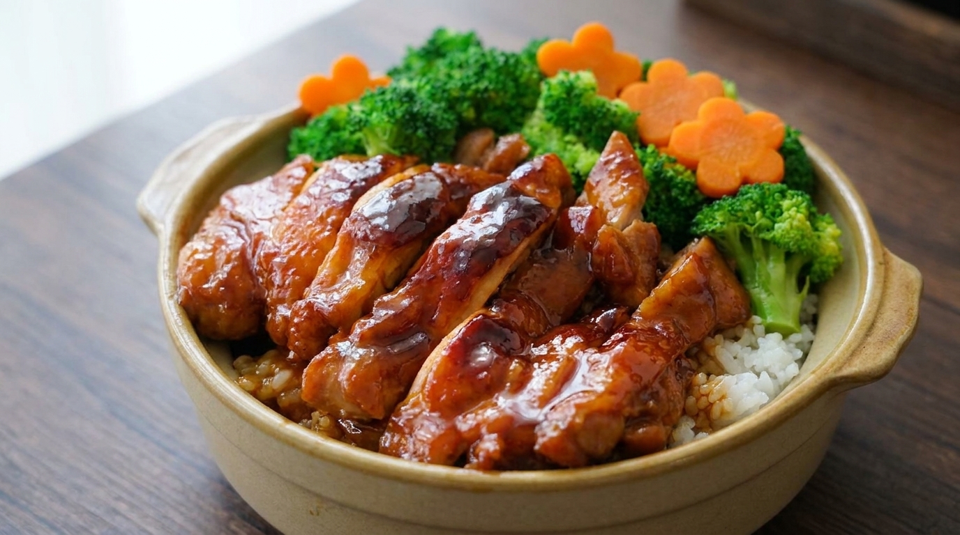 달콤 짭조름한 풍미의 허니 치킨 덮밥 (광둥식)