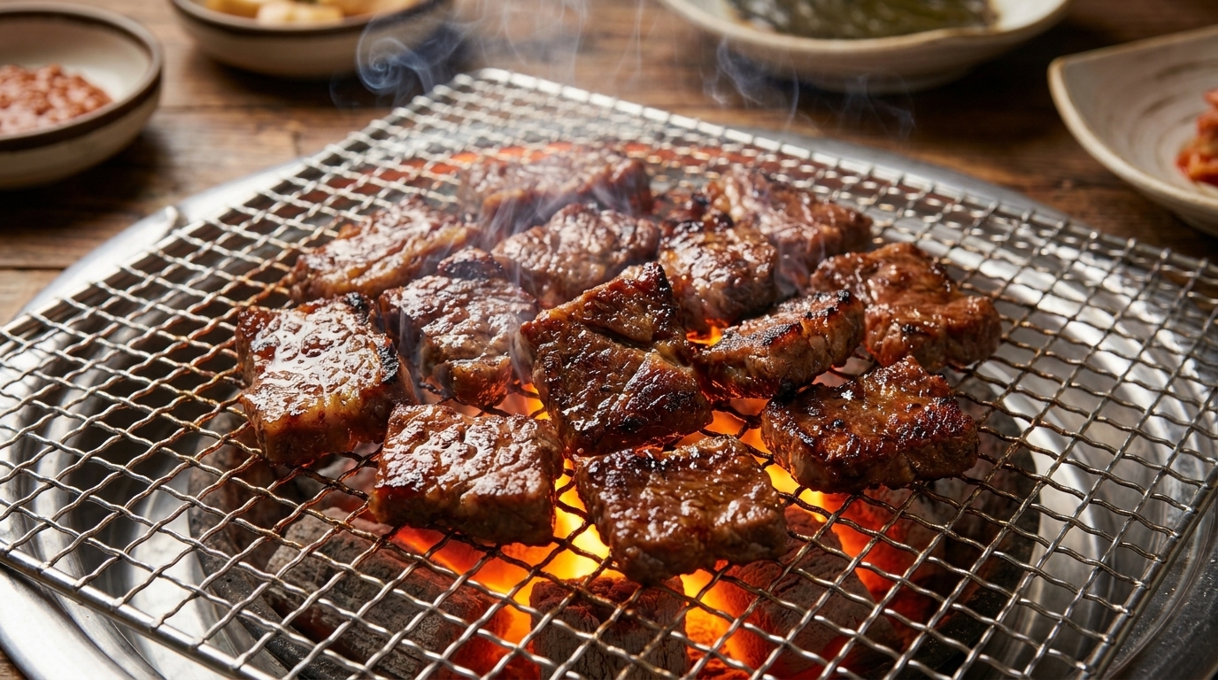 정통 한국식 숯불 소갈비 구이 (갈비)
