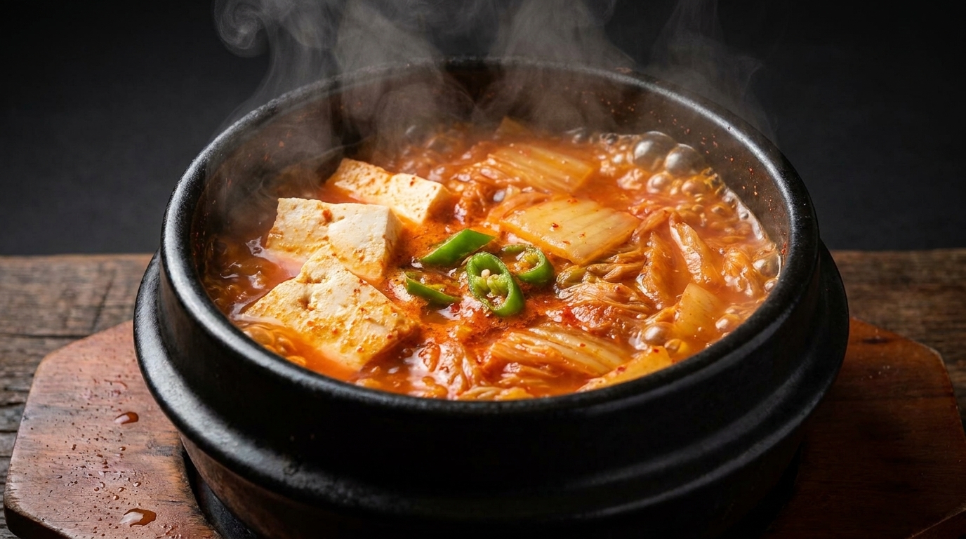 돼지고기 듬뿍 김치찌개 (Pork Belly Kimchi-jjigae)
