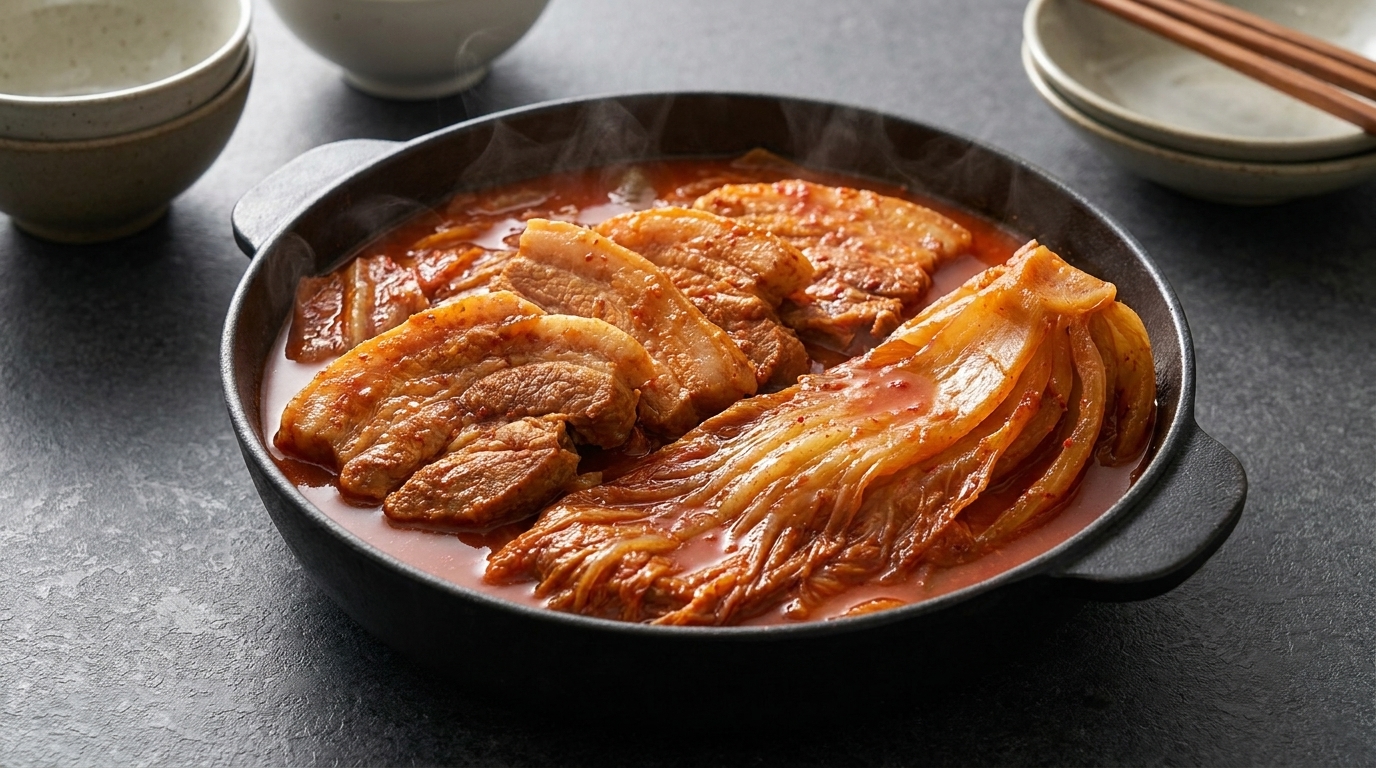 통삼겹 묵은지 김치찜: 입안에서 살살 녹는 최고의 밥도둑 레시피