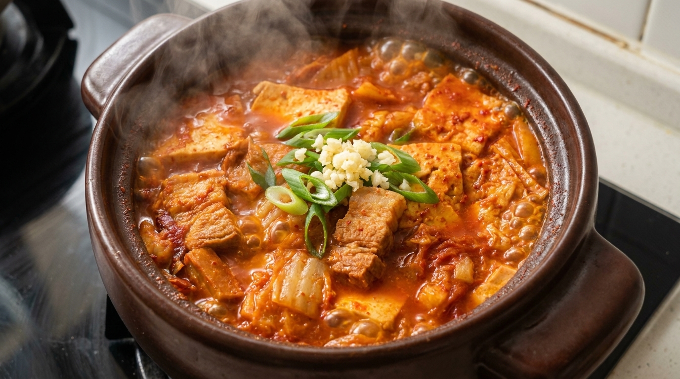깊고 진한 맛의 정석, 통삼겹살 김치찌개 황금 레시피