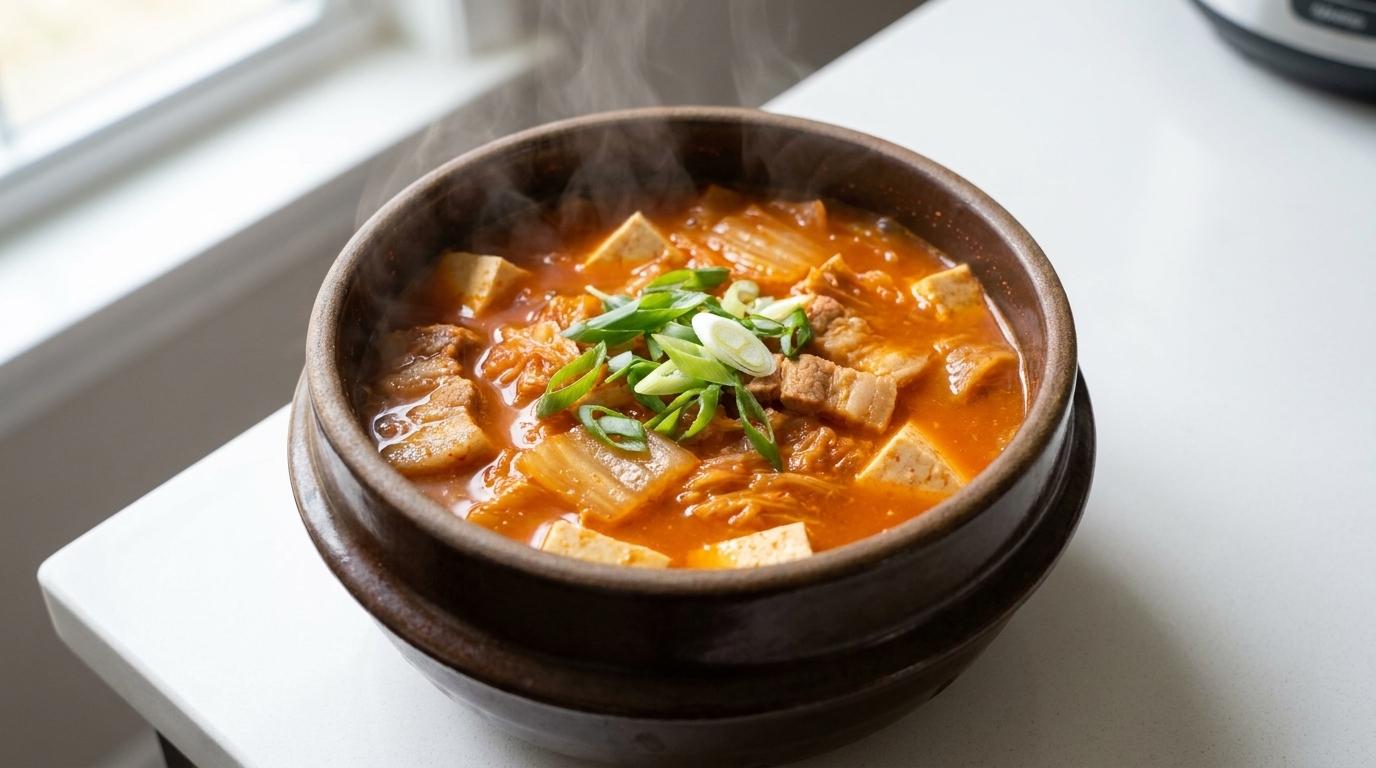 방울토마토를 넣은 초간단 숙성 김치찌개