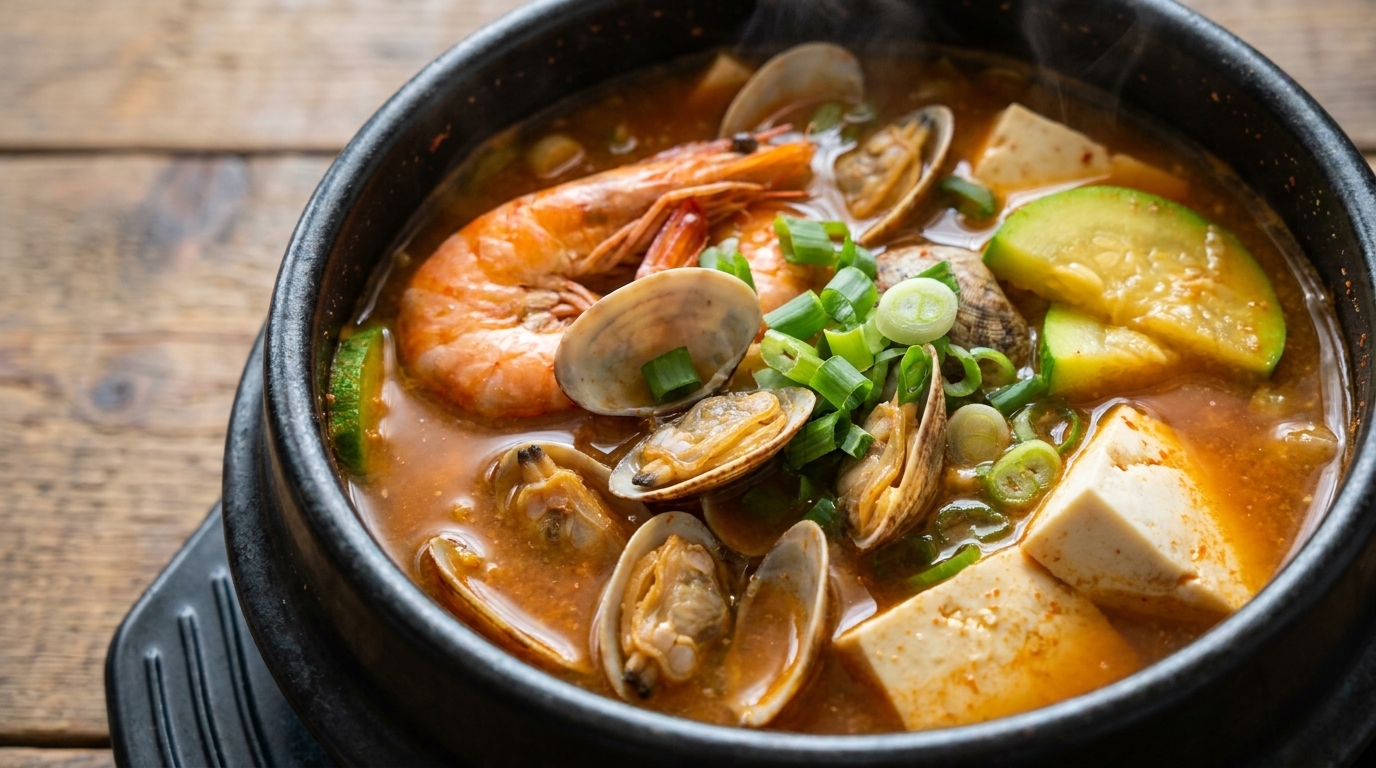 얼큰하고 시원한 해물 된장찌개 (해물 된장찌개 레시피)