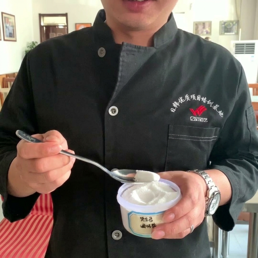 완성된 소스에 소금을 뿌리는 모습