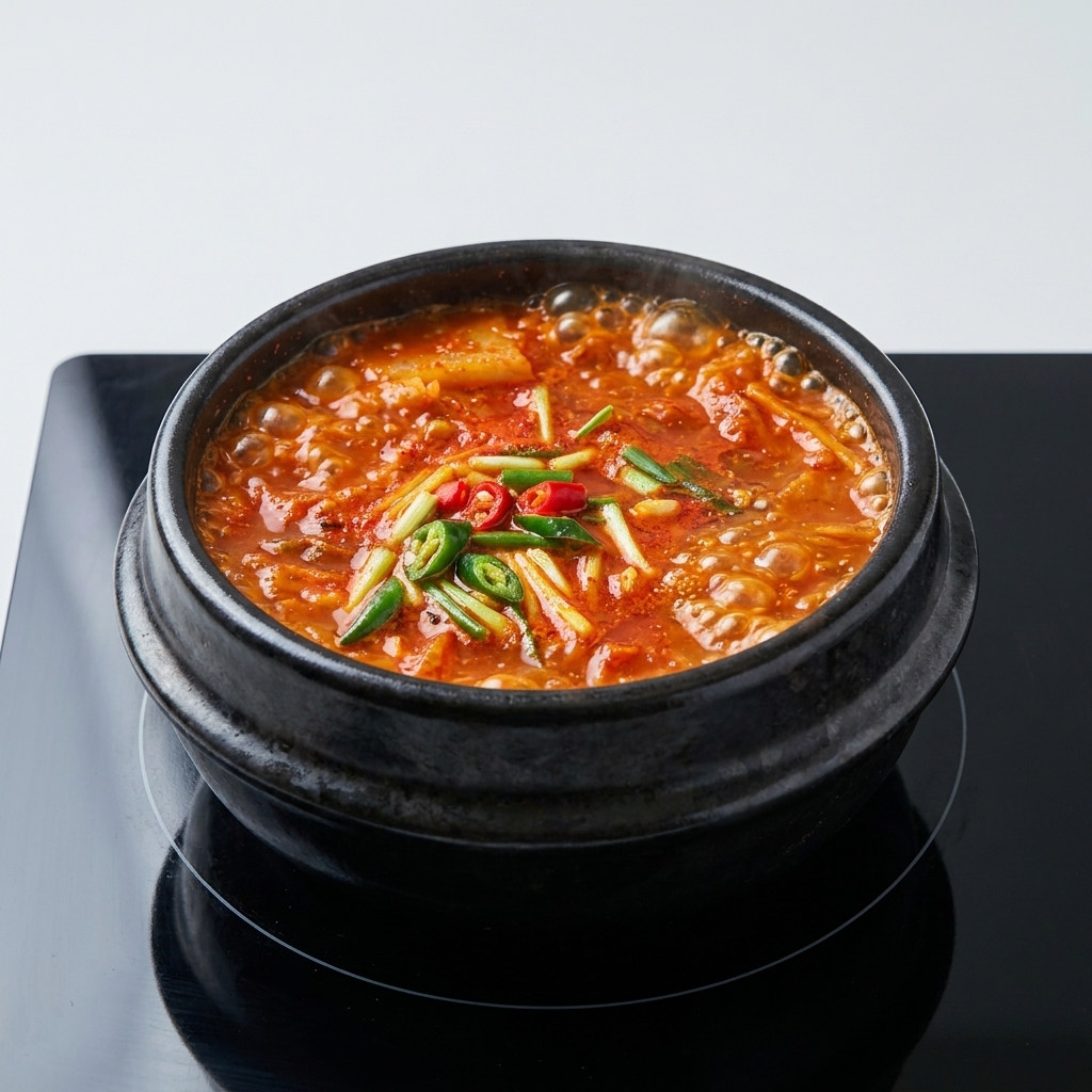 고추장과 된장을 넣어 함께 볶는 모습.