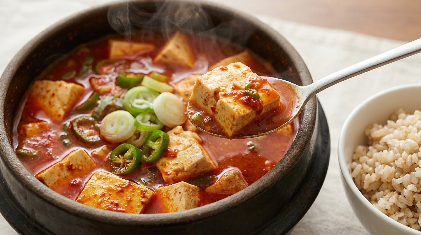 순두부찌개 (얼큰한 한국식 연두부 찌개)