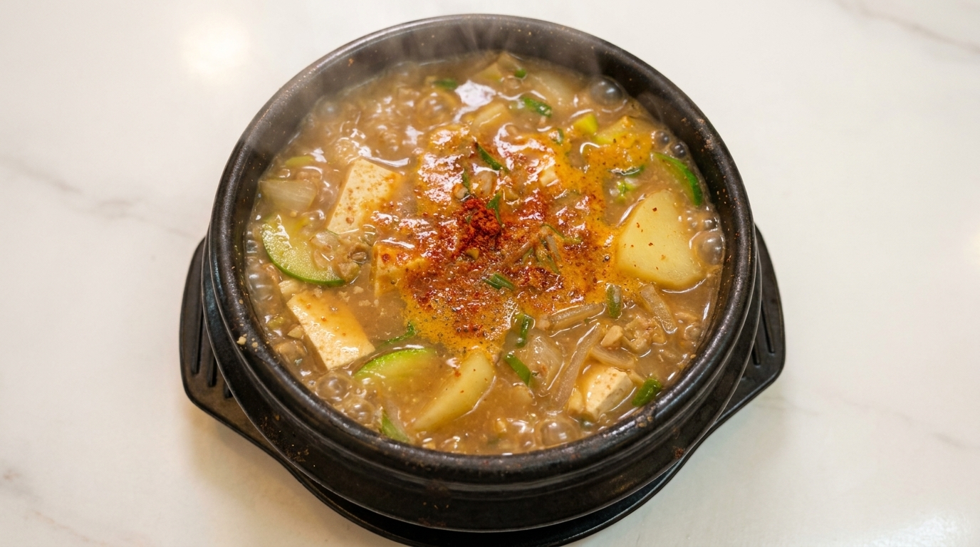 전통 한국식 된장찌개