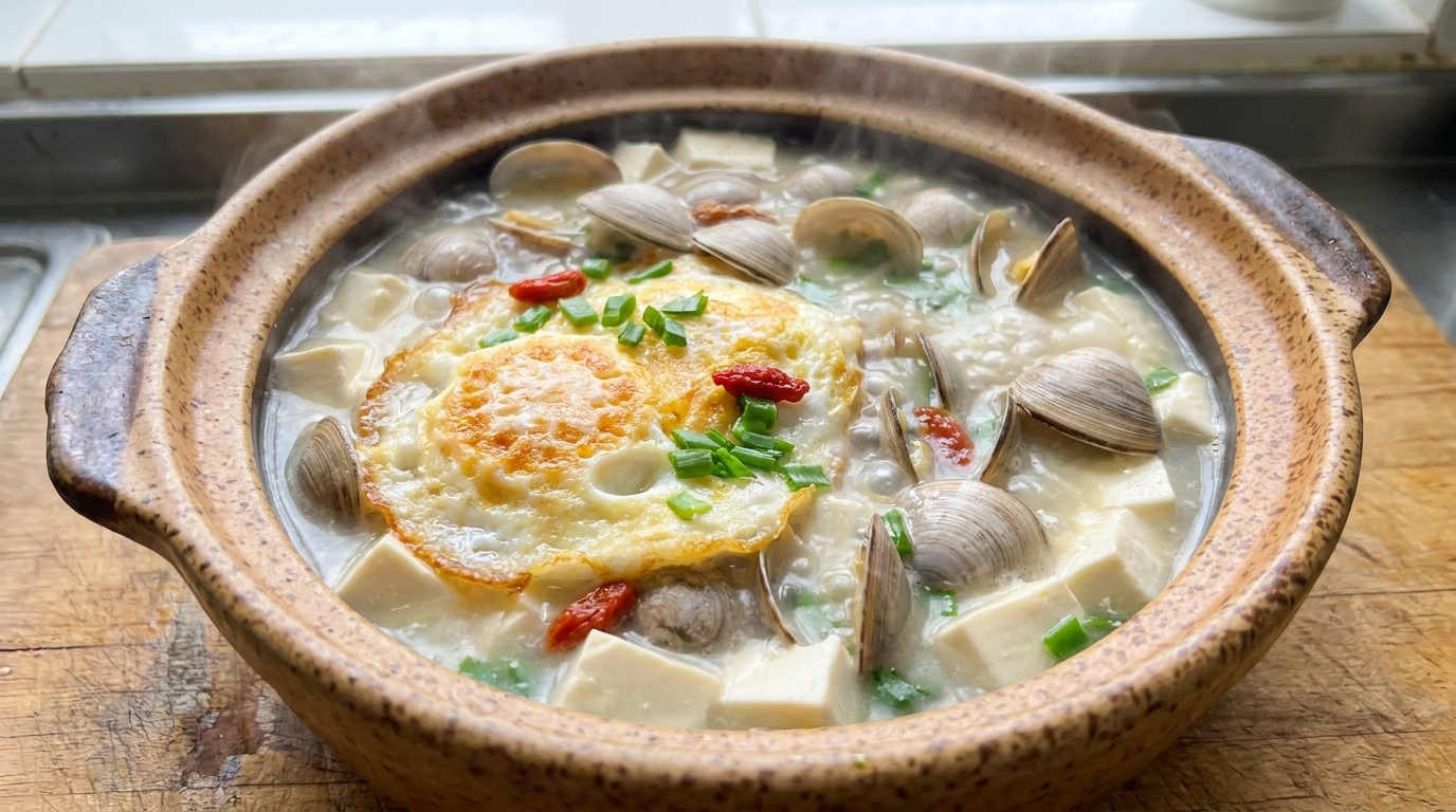 바지락 두부 달걀국