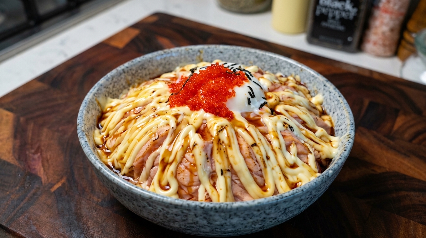 토치로 구운 연어 덮밥 (아부리 연어동)