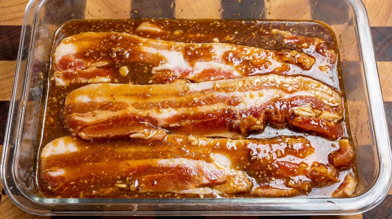 깊은 감칠맛이 일품인 구수하고 짭조름한 된장 삼겹살 구이