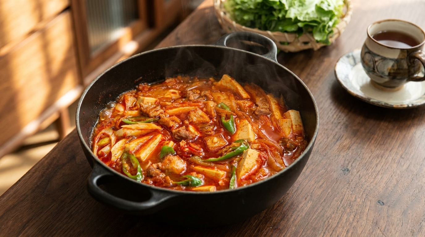 매콤한 돼지고기 김치 두부찌개