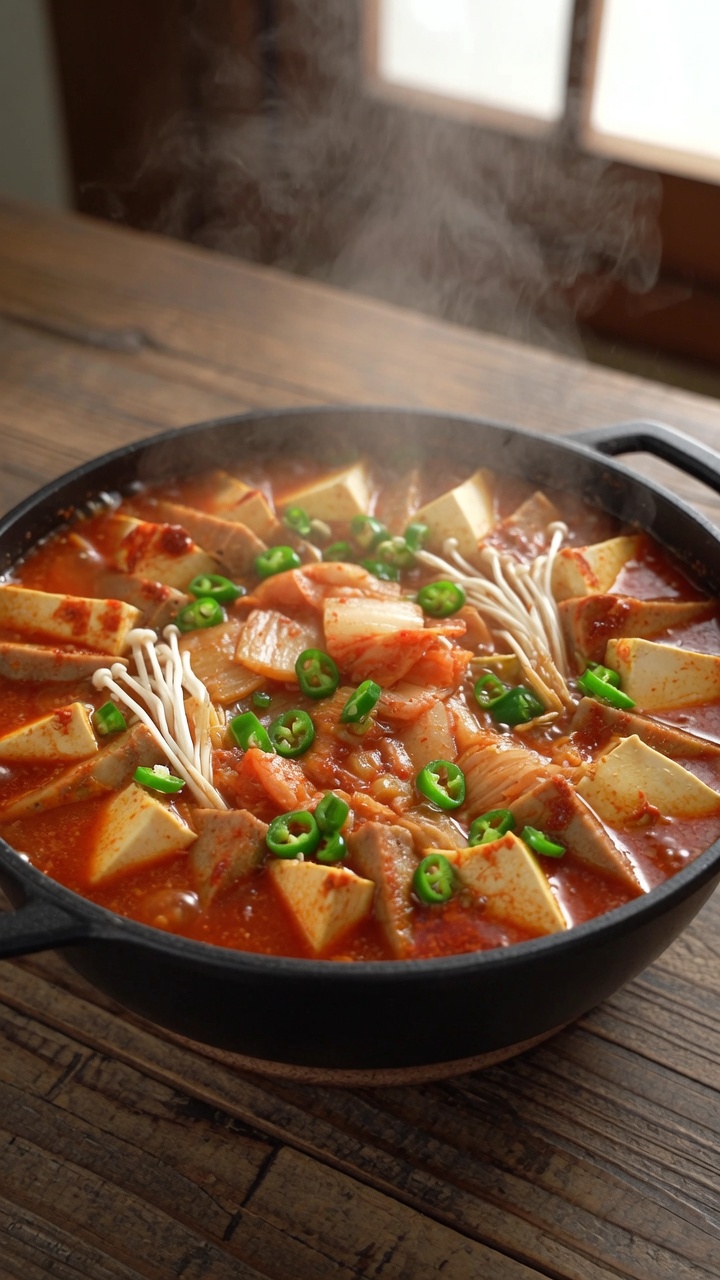 채식 부대찌개 (비건 런천미트 활용)