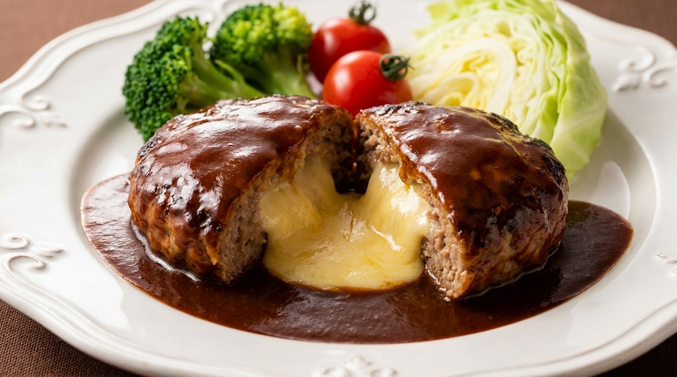일본식 치즈 함박 스테이크 (함바그)
