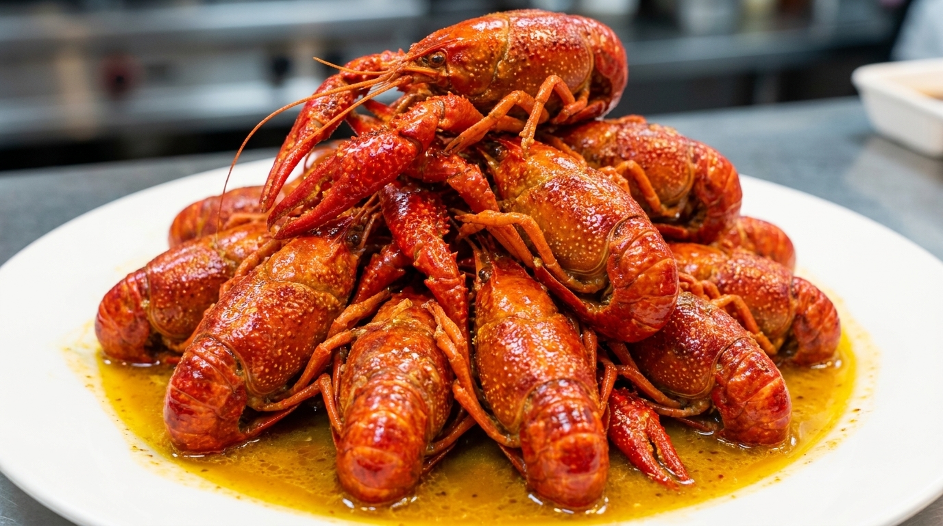 진한 맥주 육수로 맛을 낸 정통 민물가재 찜