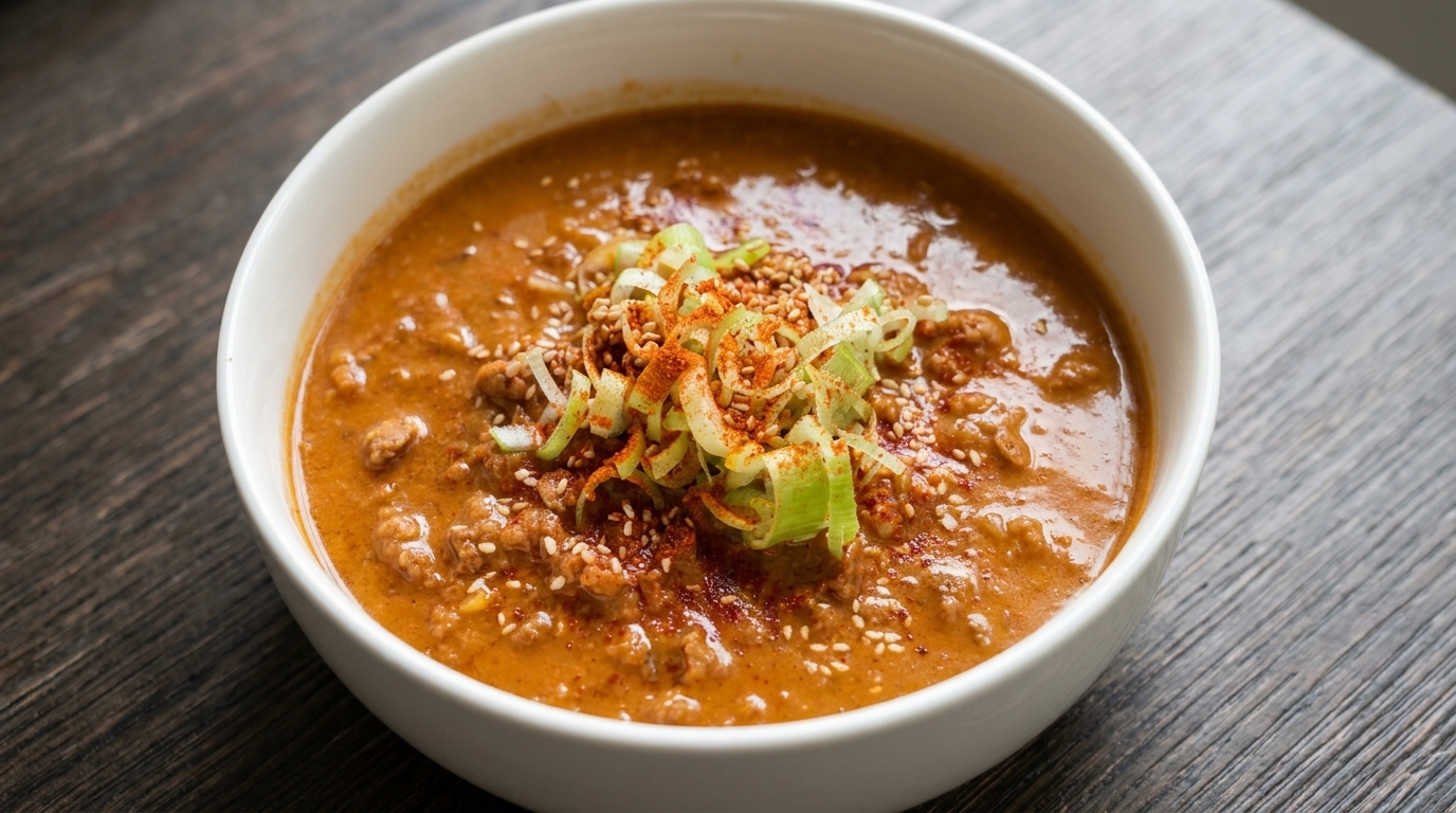 크리미한 일본식 미소 두유 비빔우동