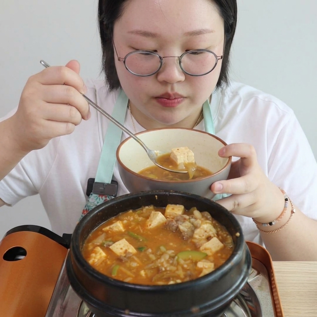 소고기 다시다를 넣는 모습.