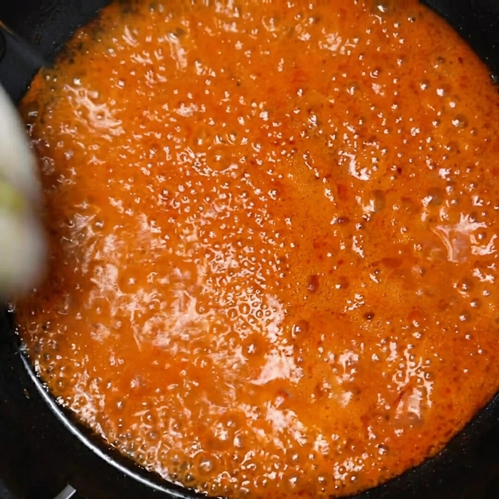팔팔 끓는 찌개에 애호박을 넣는 모습.