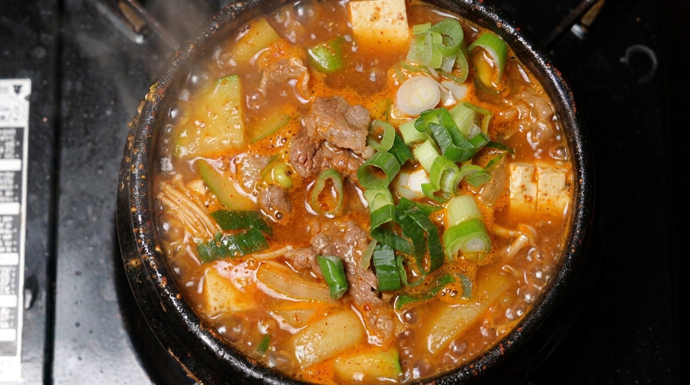 차돌박이 된장찌개: 강남 고깃집 스타일