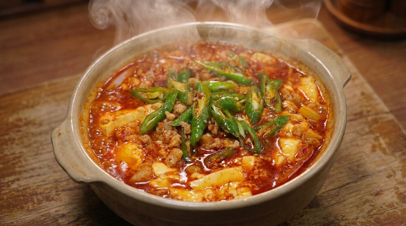 얼큰하고 진한 돼지고기 순두부찌개