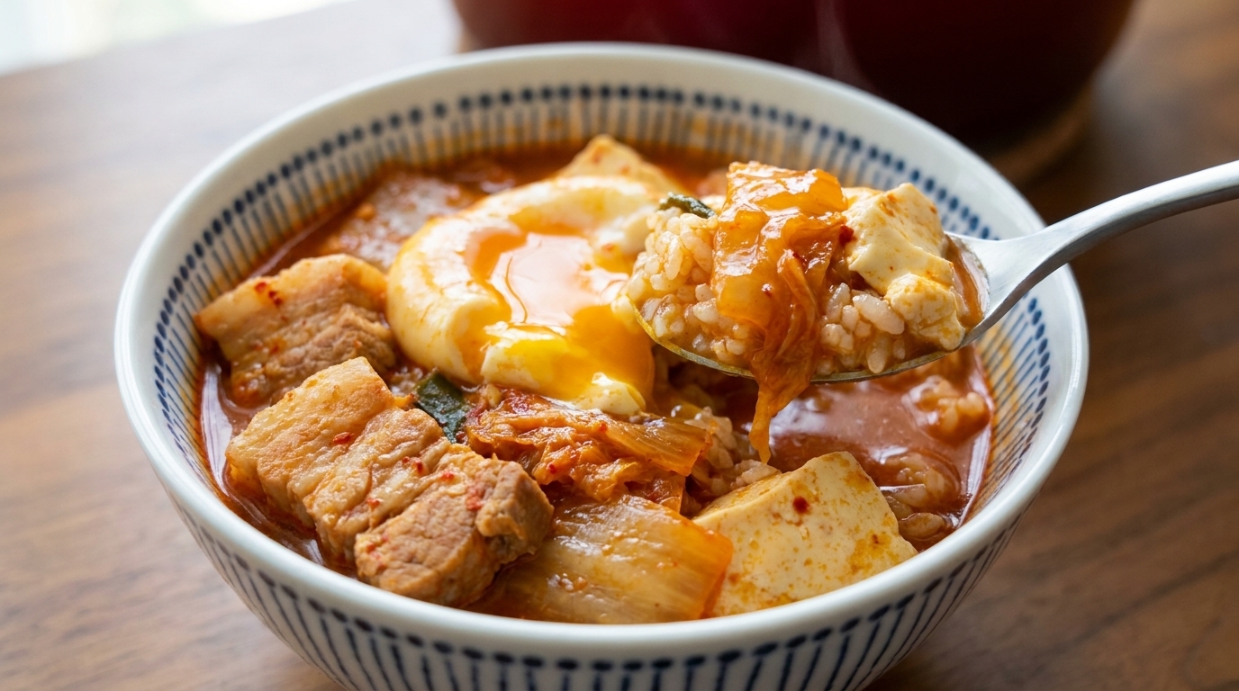 얼큰하고 진한 돼지고기 김치 두부찌개
