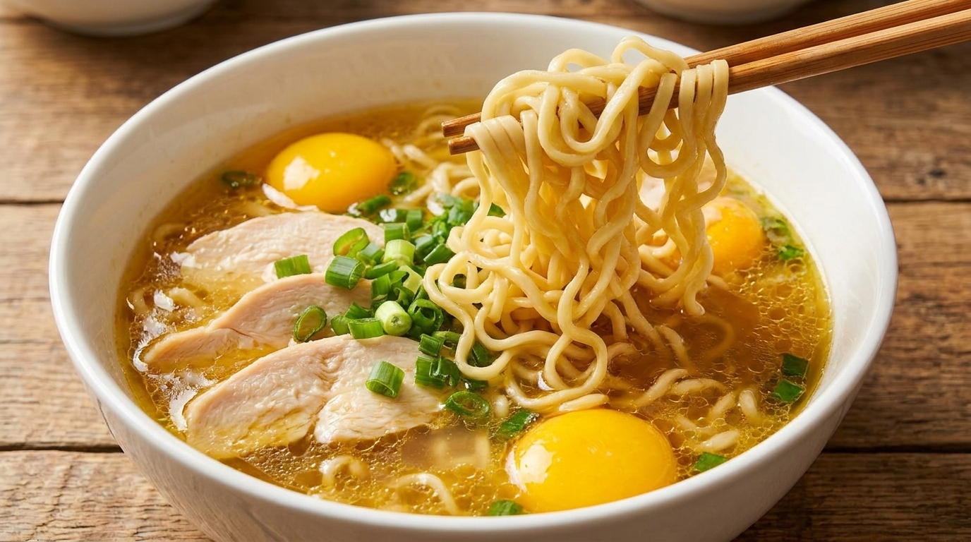 정통 토종닭 국수 요리
