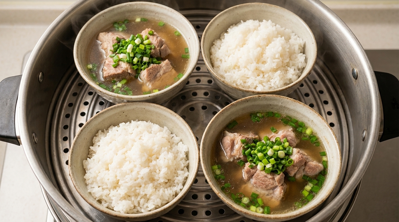 객가식 돼지고기 찜 덮밥