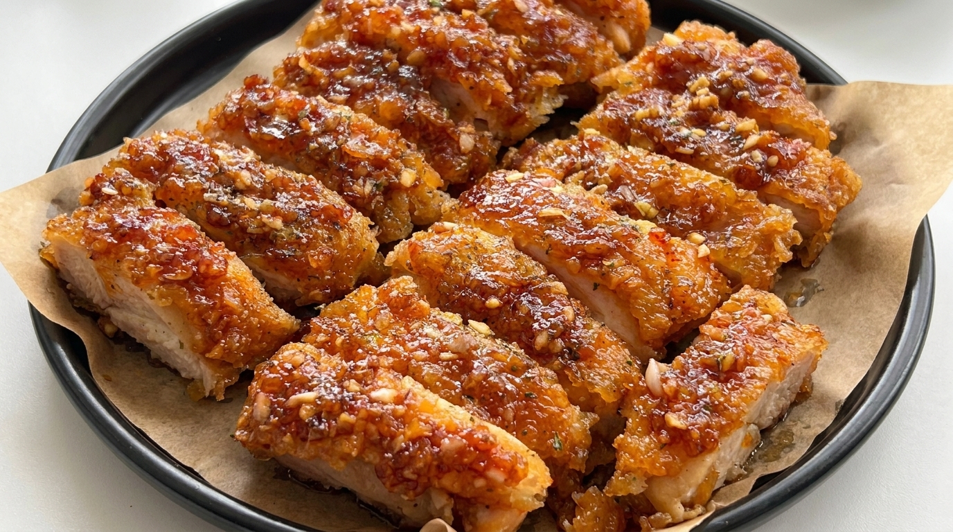 바삭하고 달콤 짭조름한 허니 갈릭 버터 닭다리살 구이