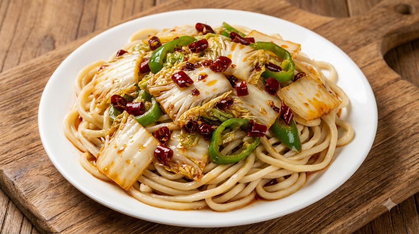 매콤한 배추 비빔국수 (란시 스타일)