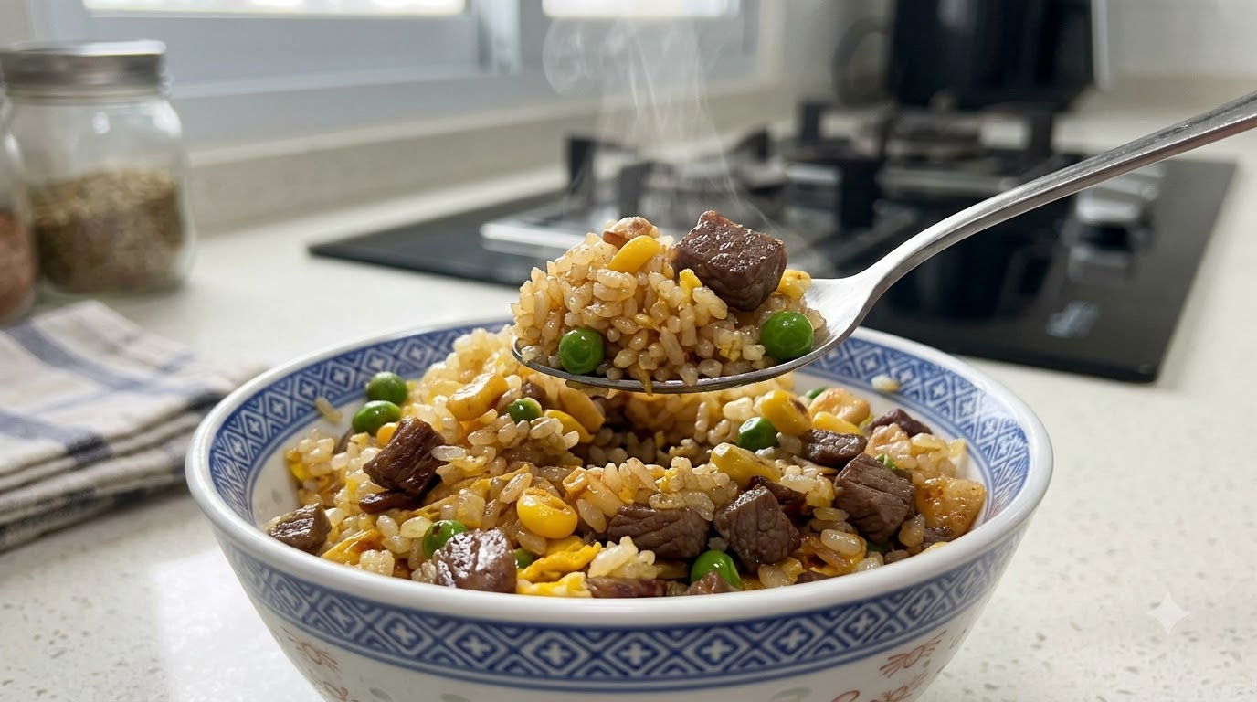 향긋한 갈릭 비프 볶음밥
