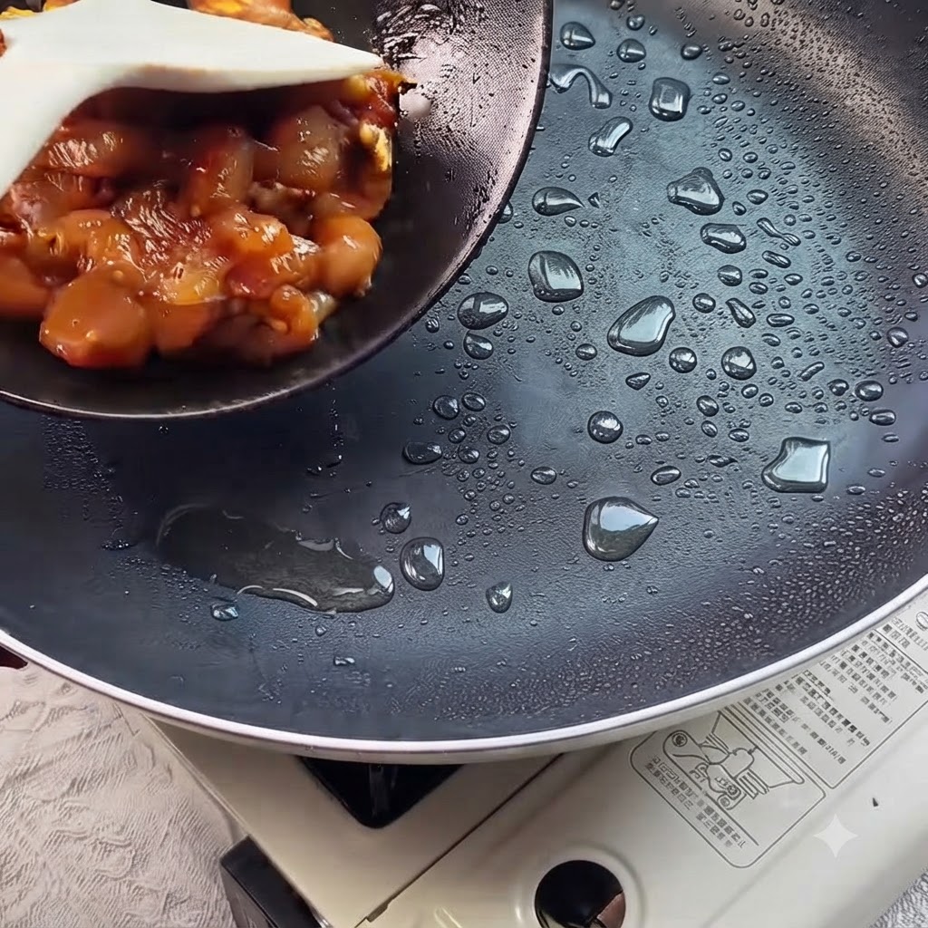 검은색 서빙 볼 안에 담긴 지은 흑미밥.