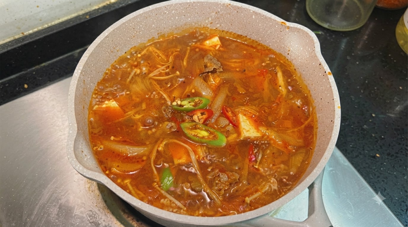 매콤 소고기 김치 두부 찌개