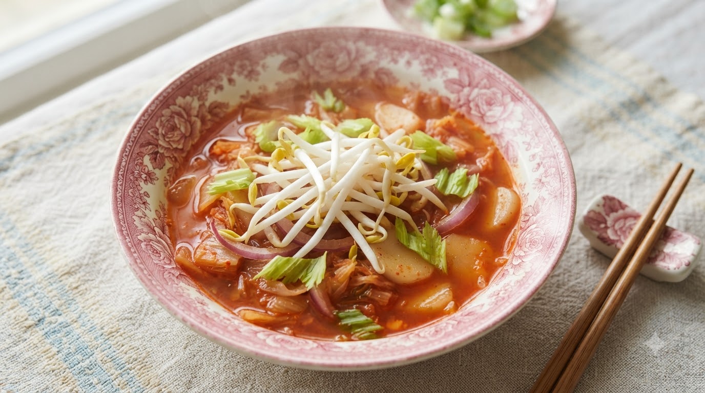 매콤한 김치 떡국