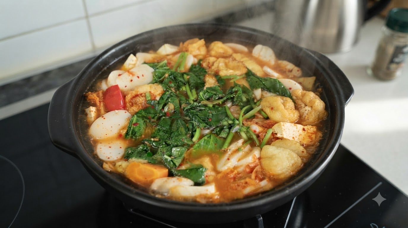 한국식 김치 떡국