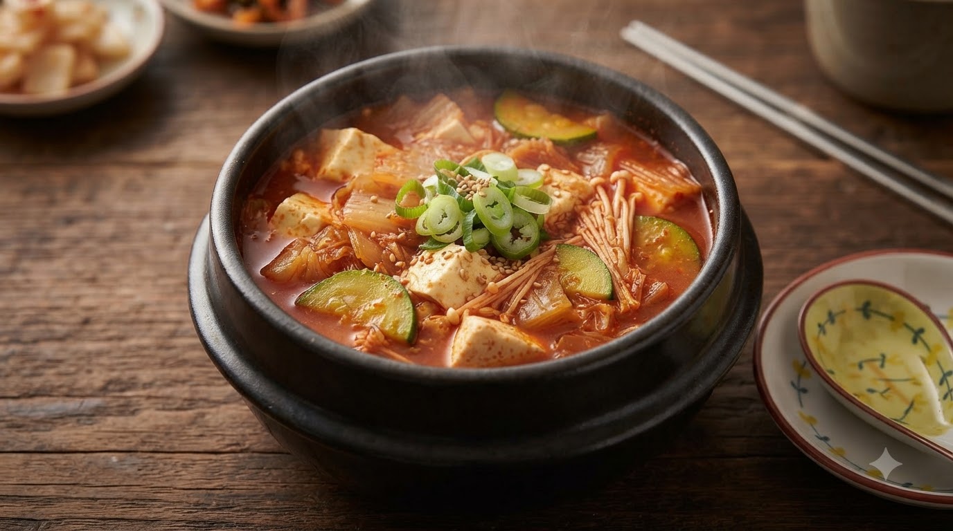클래식 한국식 김치 두부찌개