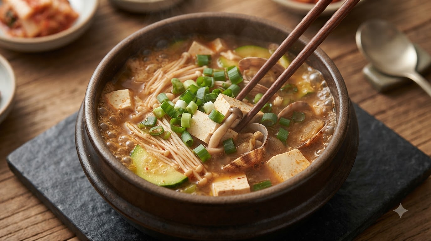 전통 한국식 된장찌개