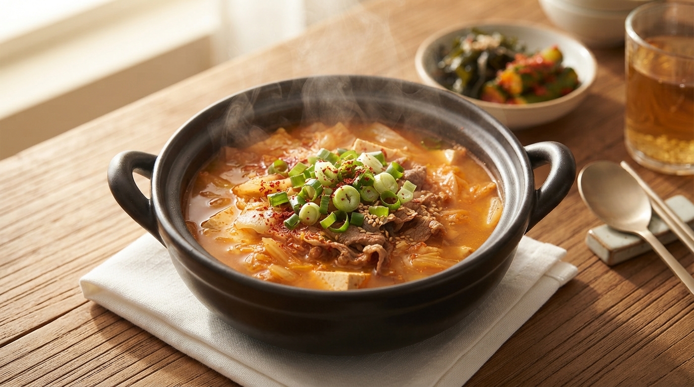 정통 한국식 김치 된장찌개