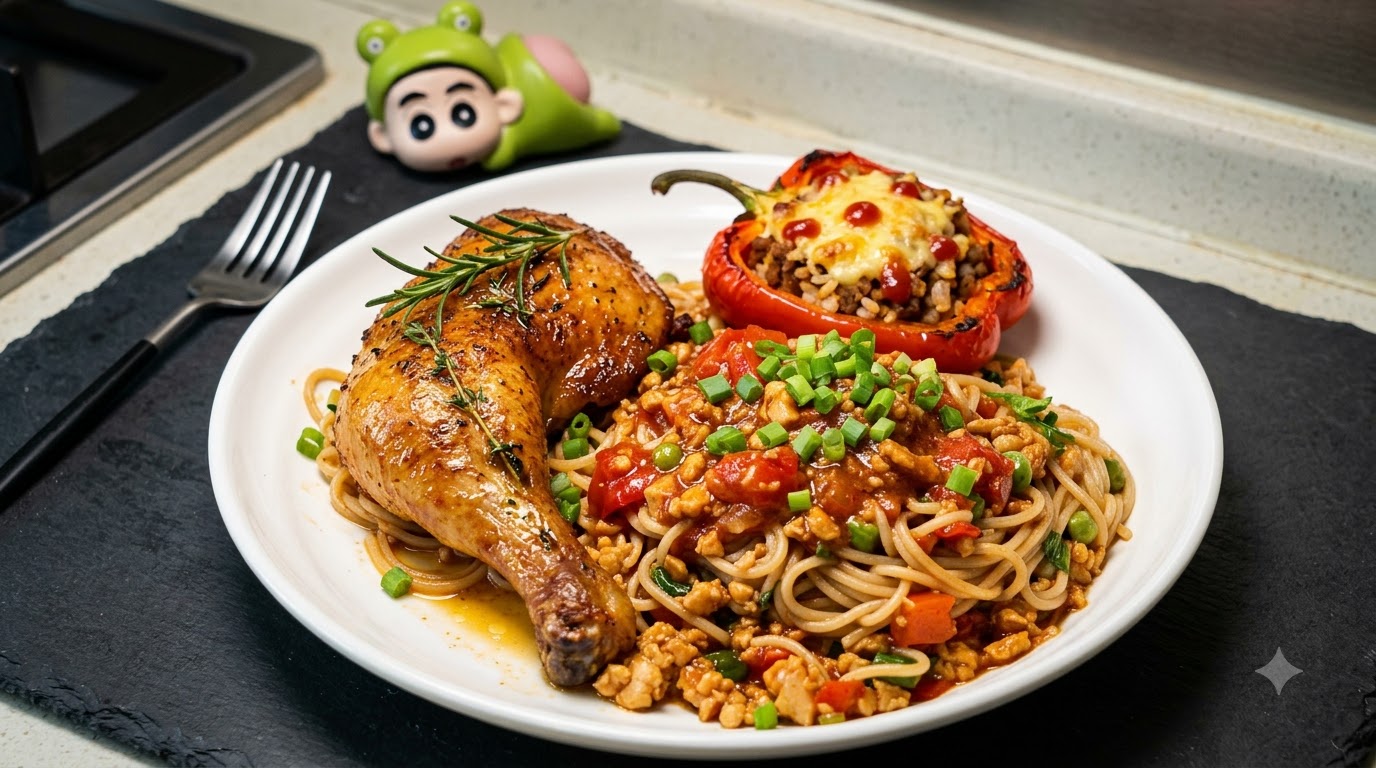 토마토 다진 닭고기 스파게티