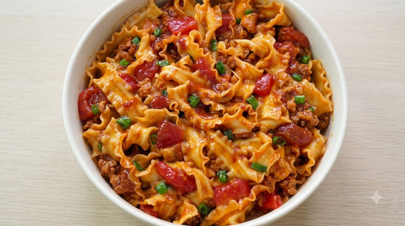 가정식 토마토 다진 고기 국수