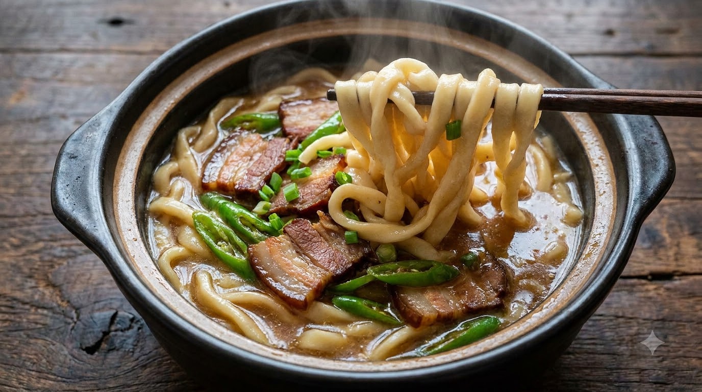 훈제 삼겹살 수타 생면 요리