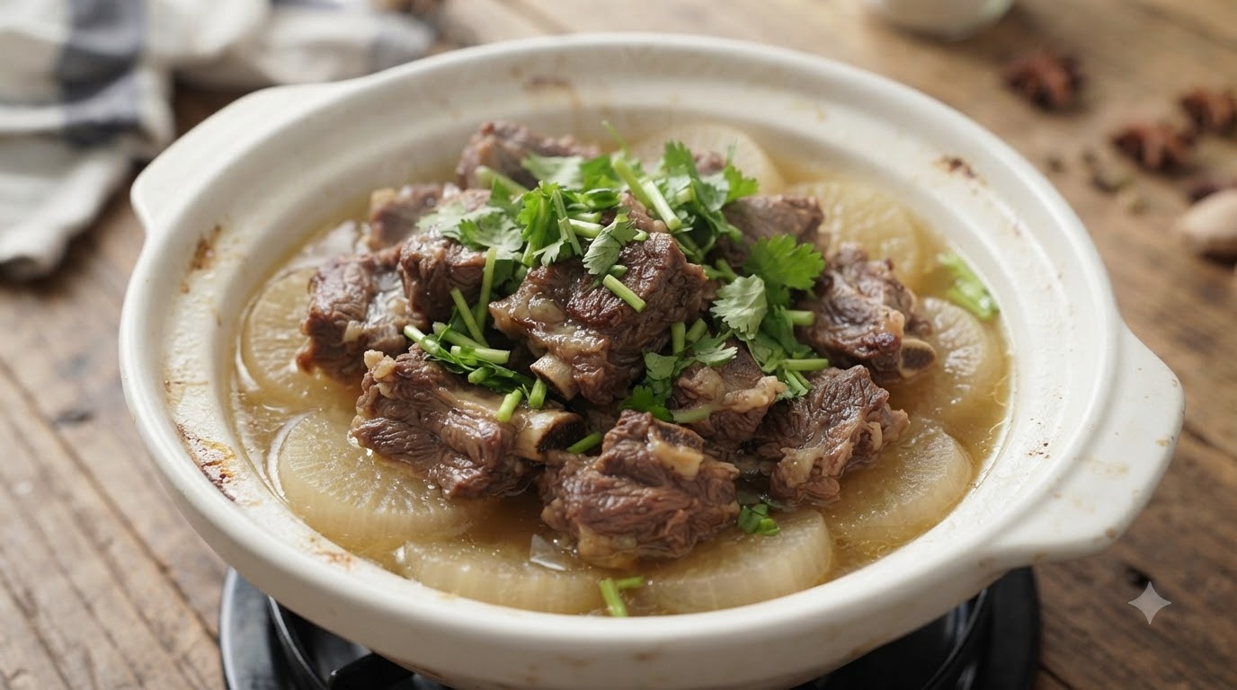 무를 넣은 맑은 소갈비탕