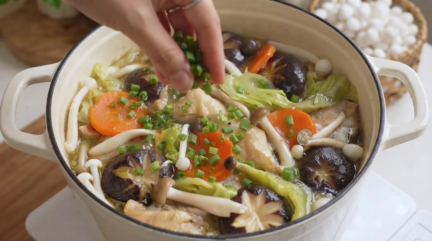 무수분 닭고기 채소 찜