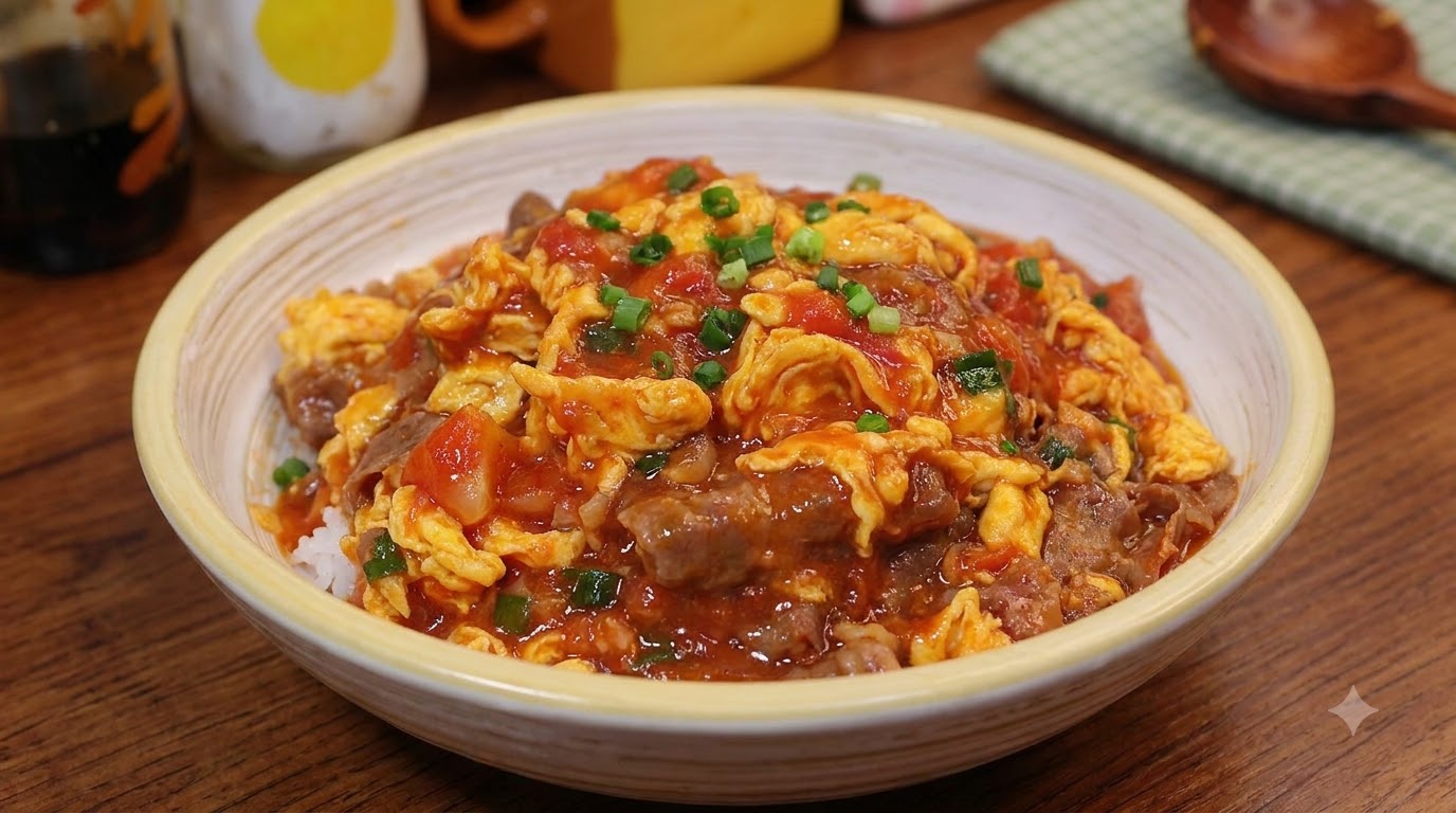 토마토 달걀 소고기덮밥
