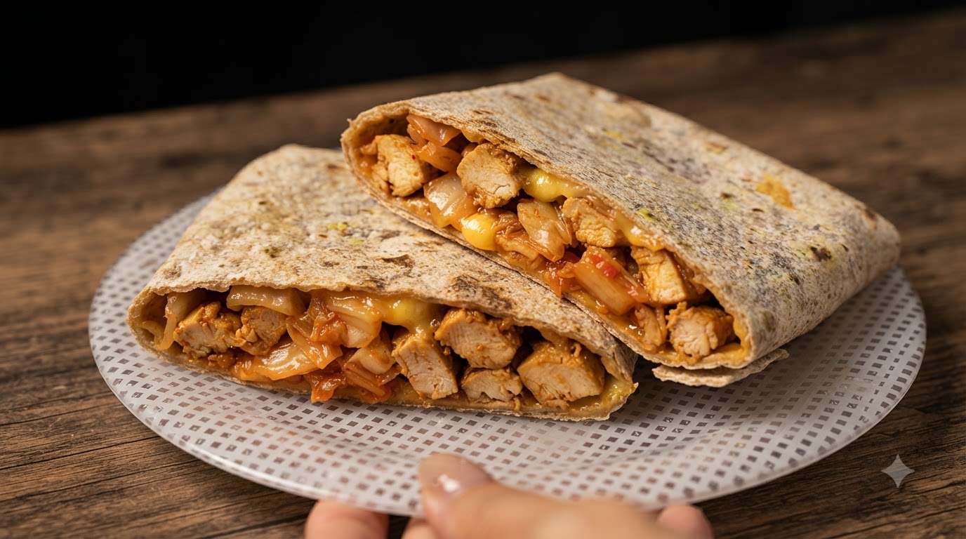 김치 치즈 닭가슴살 통밀 랩