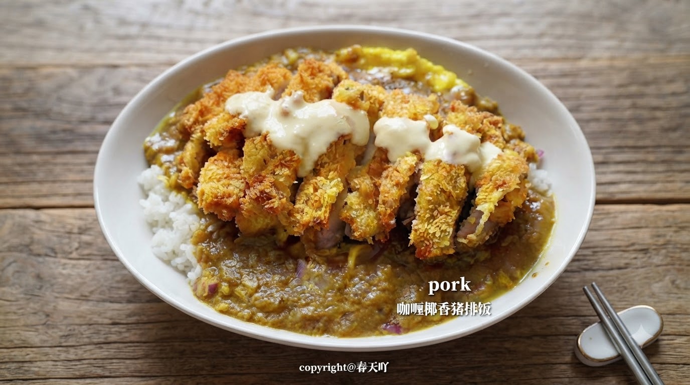 코코넛 커리 돈가스 덮밥 (카츠카레)